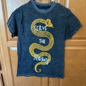 NIRVANA Serve the Servants Charcoal Acid Washed Women’s Tee S Snake Kurt Cobain